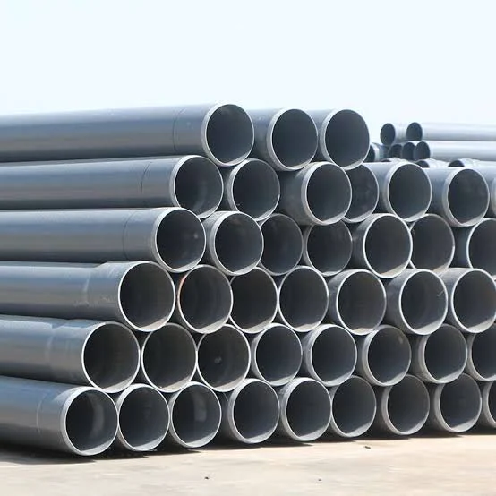 Stacked grey Wasser PVC-U pressure pipes for water supply